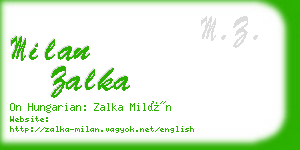 milan zalka business card